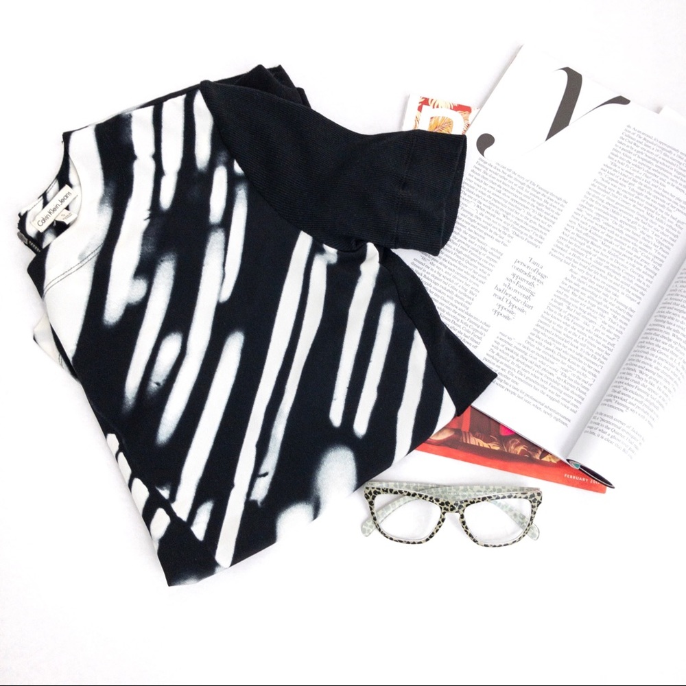 Calvin Klein Black and White Blouse